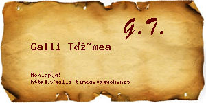 Galli Tímea névjegykártya